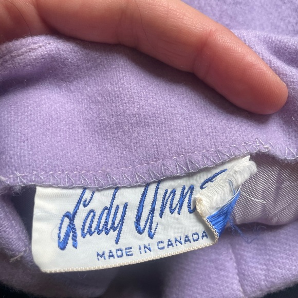 VINTAGE Wool Pencil Skirt Women’s Size 26 Lilac Office Feminine Colourful Lined - Picture 4 of 7